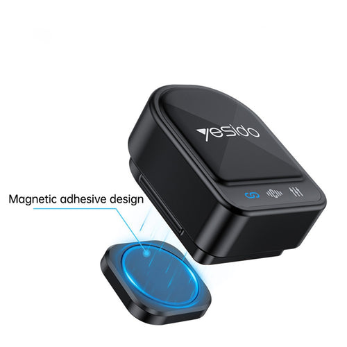 Yesido - Lavalier Microphone 2in1 (KR19) - Magnetic Button, CD-Quality Audio, 360° Omnidirectional, 600mAh, 2.4GHz - Bla