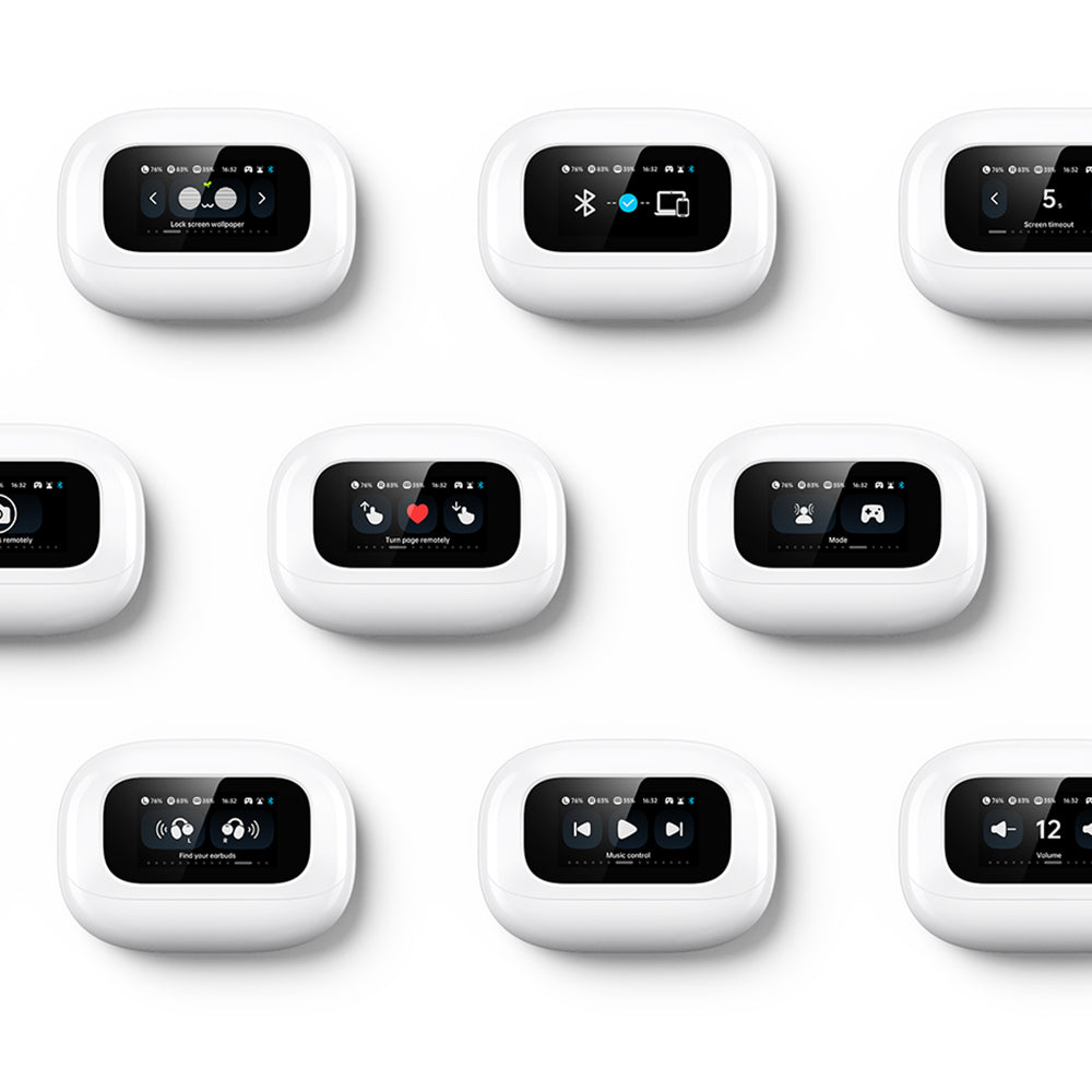 Ugreen - Earbuds HiTune S6 ClipBuds Magic WS208 (55136) - with Display, Bluetooth 5.4, Noise Reduction, Low Latency - Wh