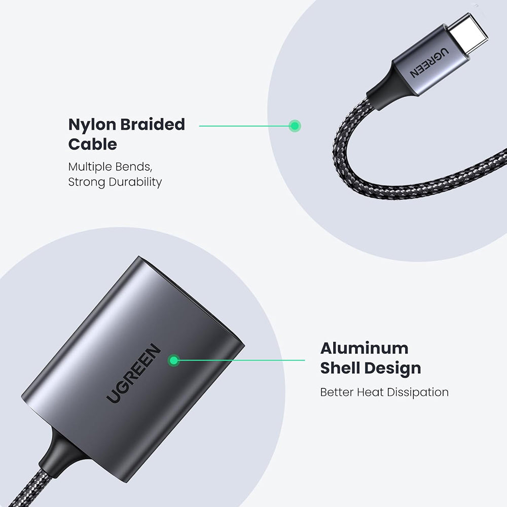 Ugreen - Card Reader CM401 (80888) - Type-C to TF/SD Card, 5Gbps, 2TB, 15cm Cable - Grey – imagine 4