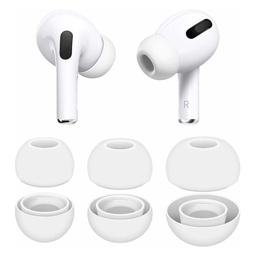 Techsuit - (3 pack) Replacement Ear Tips AirVibe (ET2) - for Apple AirPods Pro 3, Premium Silicone XS, S, L Sizes - Whit