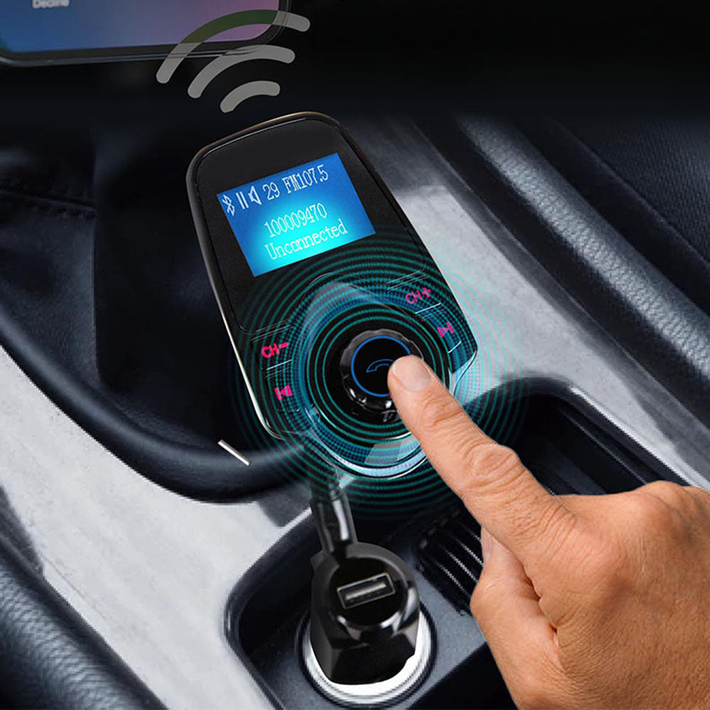 Techsuit - FM Modulator JamLink (MFM4) - Bluetooth, Jack 3.5mm, TF Card, 10–24V - Black