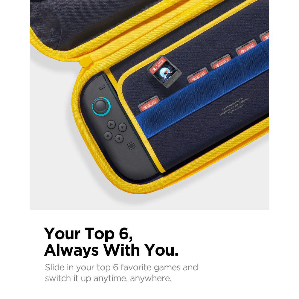 Spigen - Nano Pop Pro Pouch (AGP09565) - Nintendo Switch 2, for Accessories, 5 Pockets, Detachable Shoulder Strap - Blue