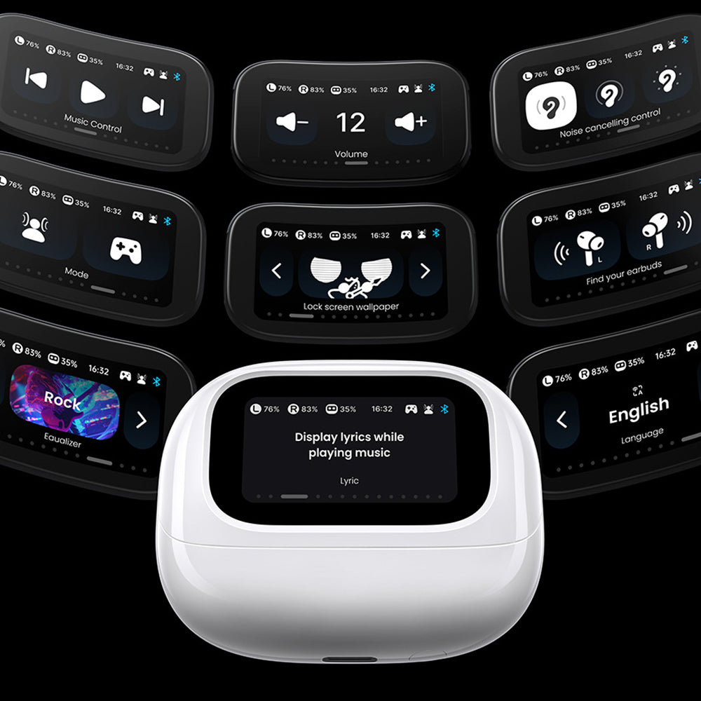 Ugreen - Wireless Earbuds HiTune T6 Magic WS211 (55137) - LCD Color Screen, Bluetooth 5.4, ANC, Gaming Mode, 500mAh, App