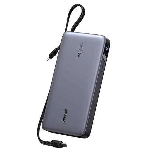 Ugreen - Power Bank PB552 (55995B) - Fast Charge, Digital Display, USB, USB-C, Built-In 2x USB-C Cable, 165W, 25000mAh -