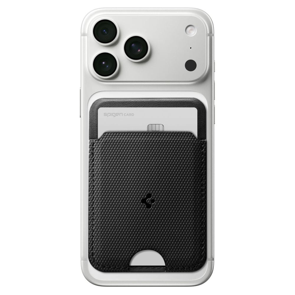 Spigen - Card Holder MagSafe Slim Fold S314-1 (AFA10405) - for Phone, Universal, Magnetic Grip, Stand, PU Leather - Blac