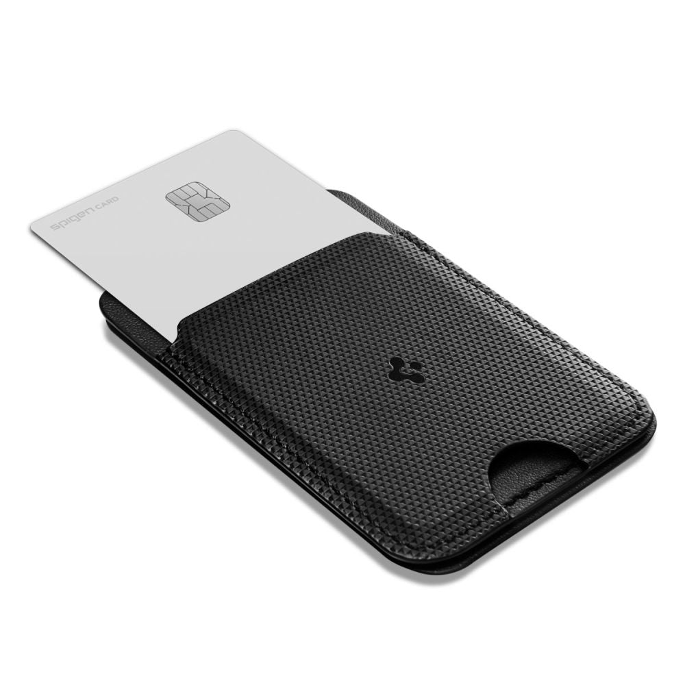 Spigen - Card Holder MagSafe Slim Fold S314-1 (AFA10405) - for Phone, Universal, Magnetic Grip, Stand, PU Leather - Blac