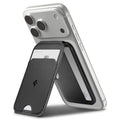Spigen - Card Holder MagSafe Slim Fold Tripod S314-2 (AFA10406) - for Phone, Universal, Magnetic, Stand, PU Leather - Bl