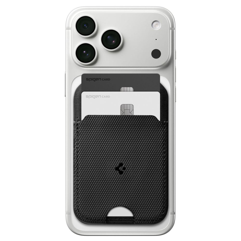 Spigen - Card Holder MagSafe Slim Fold Tripod S314-2 (AFA10406) - for Phone, Universal, Magnetic, Stand, PU Leather - Bl
