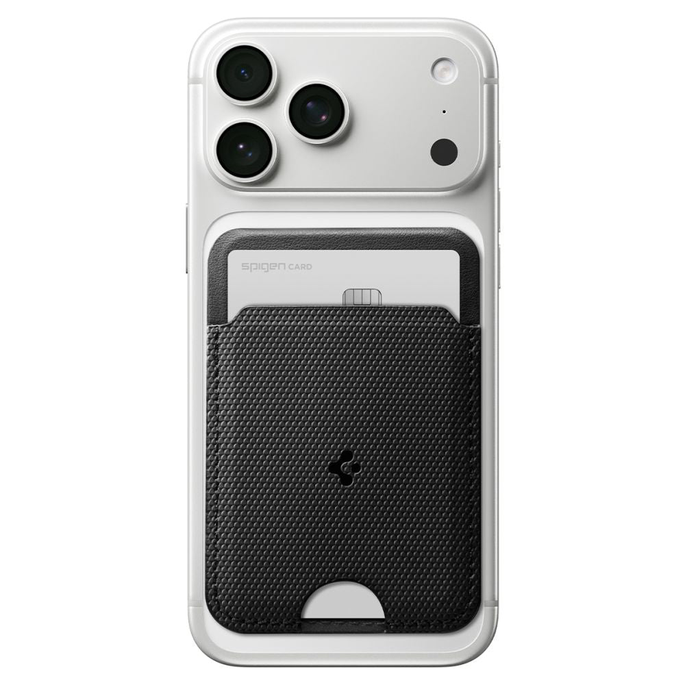 Spigen - Card Holder MagSafe Slim Fold Tripod S314-3 (AFA10751) - for Phone, Universal, Magnetic, Stand, PU Leather - Bl