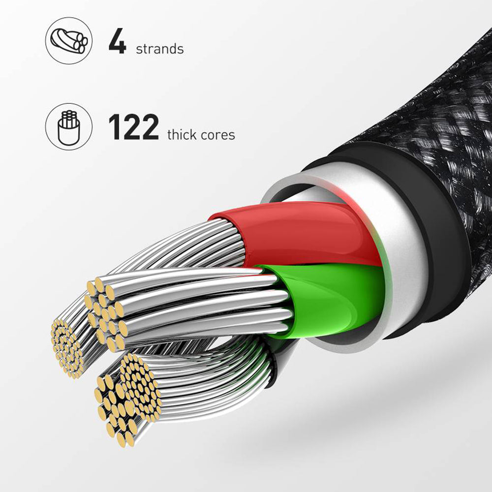 ColorWay - Data Cable (CW-CBUL004-MT) - USB 2.0 to Apple Lightning, for Syncing & Charging, Nylon, 2.1A, 480Mbps, 1m - M