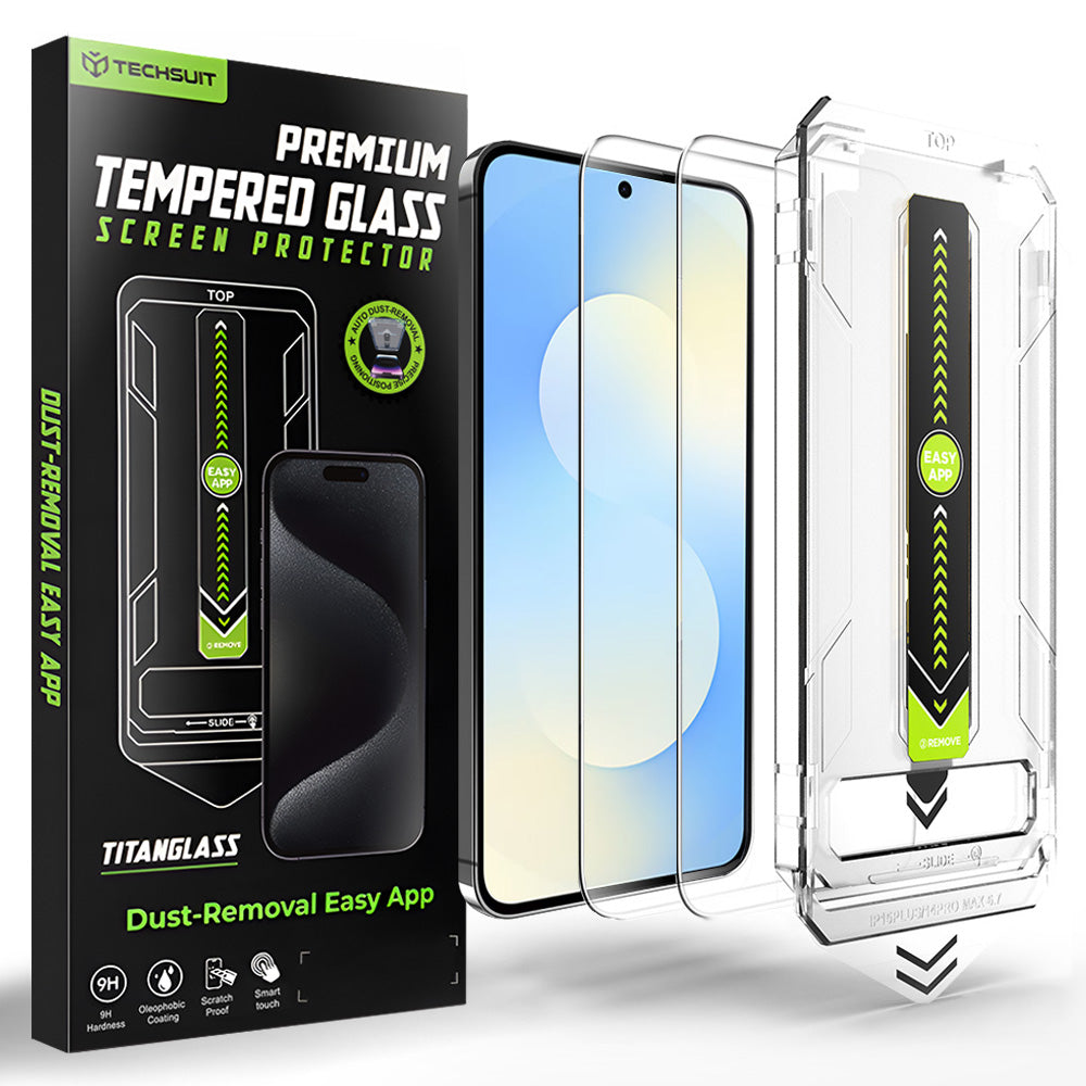 TechSuit Folie de protectie Techsuit TitanGlass CrystalHD (set de 2) compatibil cu Samsung Galaxy S25 FE / A57, Transpar