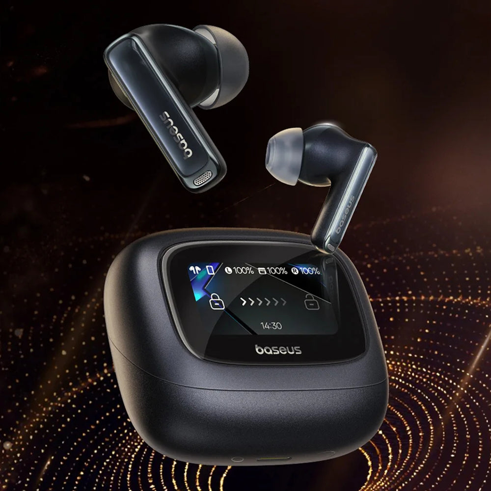 Baseus - Wireless Earbuds M2s Ultra (A00074101123-00) - True Wireless, Bluetooth 5.4, 4-Mic ENC, Smart Display - Black