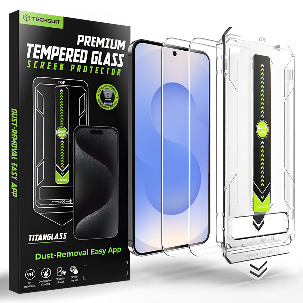 TechSuit Folie de protectie Techsuit TitanGlass CrystalHD (set de 2) compatibil cu Samsung Galaxy S25 / Galaxy S24, Tran