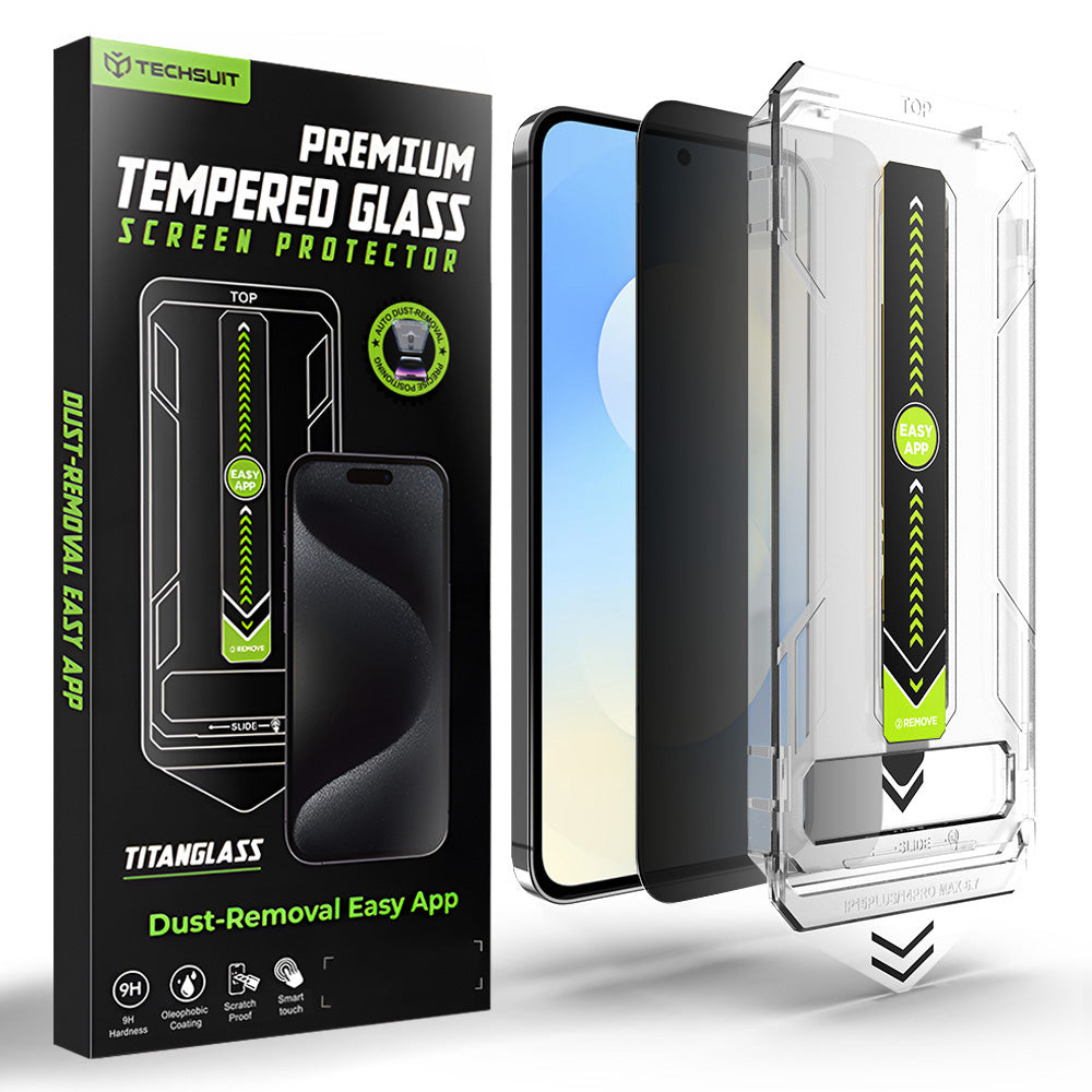 TechSuit Folie de protectie Techsuit TitanGlass CrystalHD compatibil cu Samsung Galaxy S25 FE / A57, Privacy