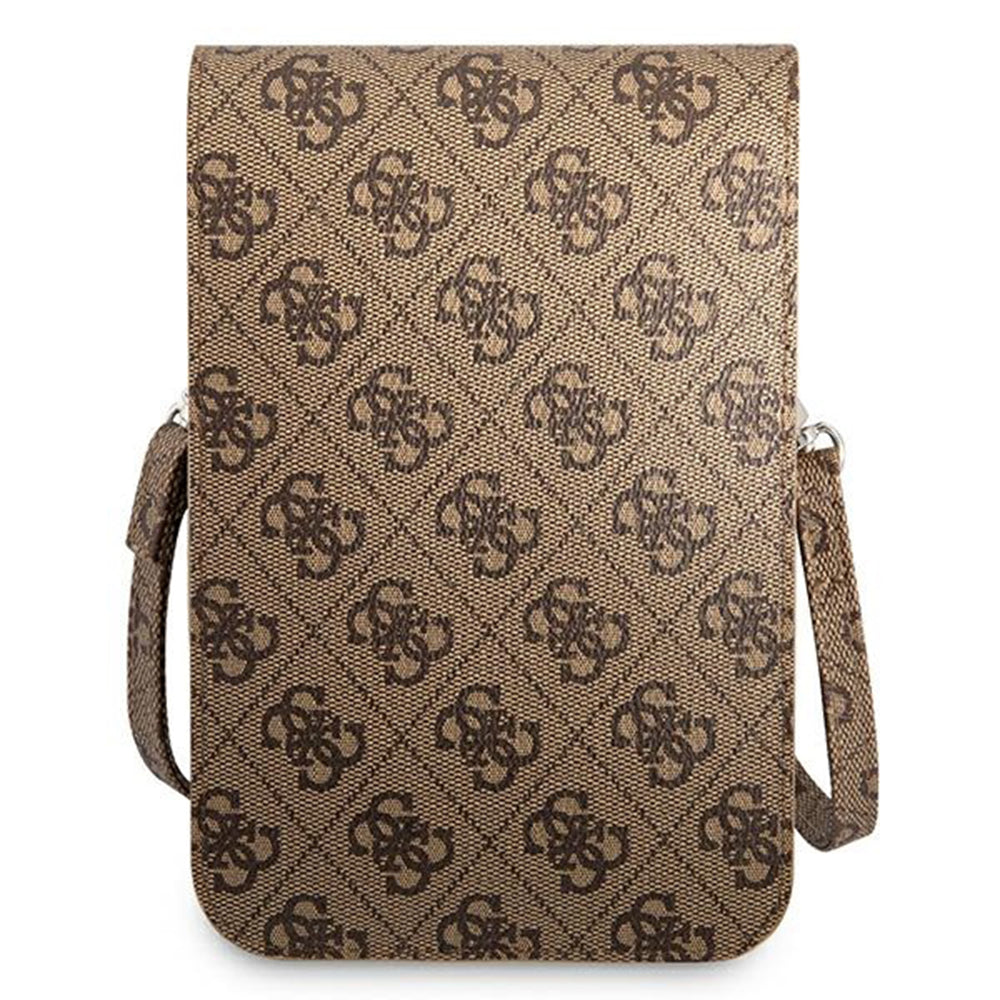 Guess Geanta Guess Universal Phone Pouch Zip Triangle 4G (GUWBP4TMBR), Universal, Adjustable Strap, Eco-Leather, 2 Large