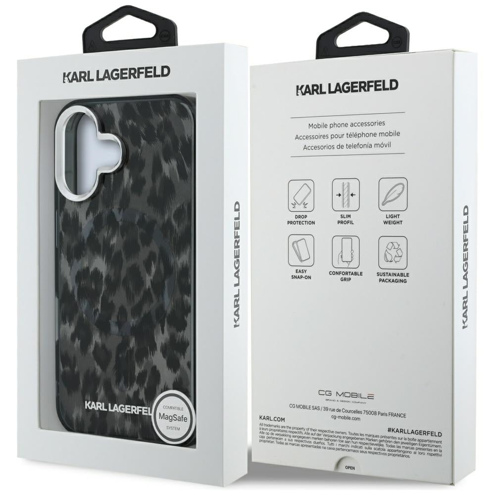 Karl Lagerfeld - IML Leopard Pattern MagSafe (KLHMP16SHDLEOICK) - iPhone 16 - Black
