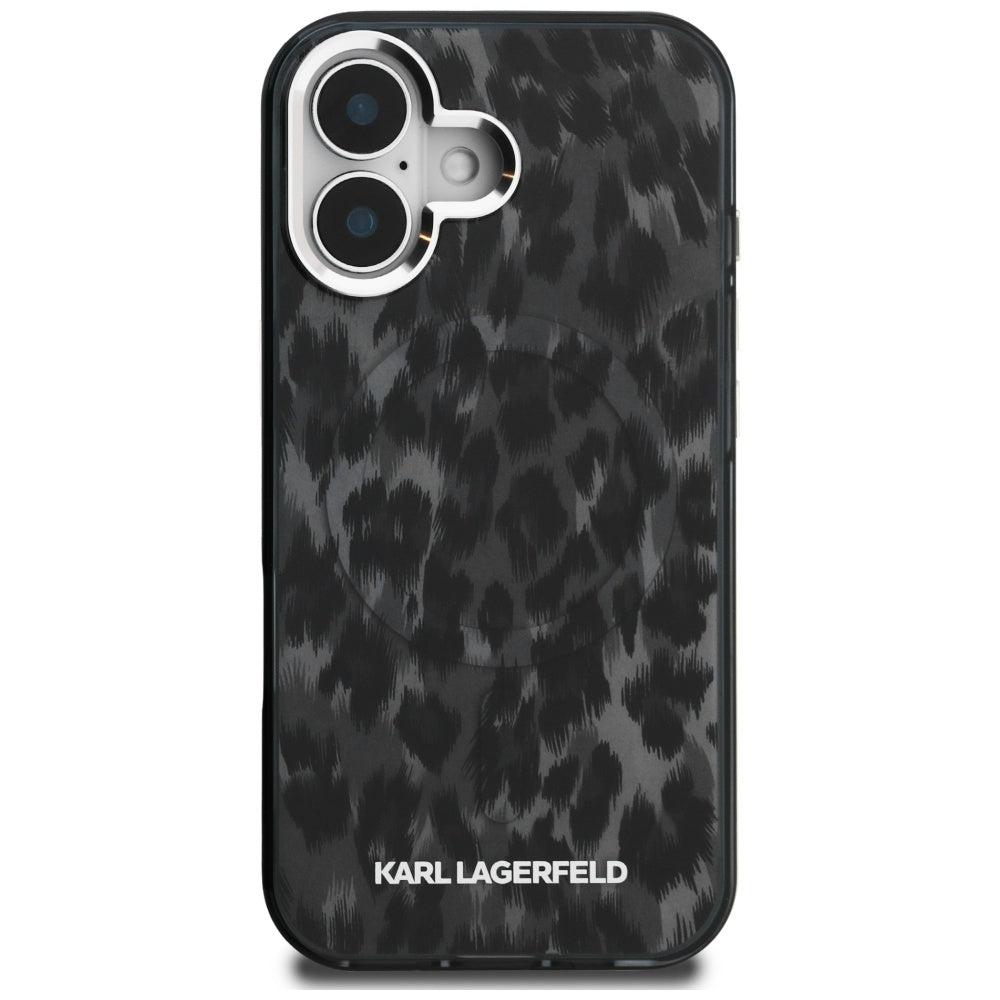 Karl Lagerfeld - IML Leopard Pattern MagSafe (KLHMP16SHDLEOICK) - iPhone 16 - Black