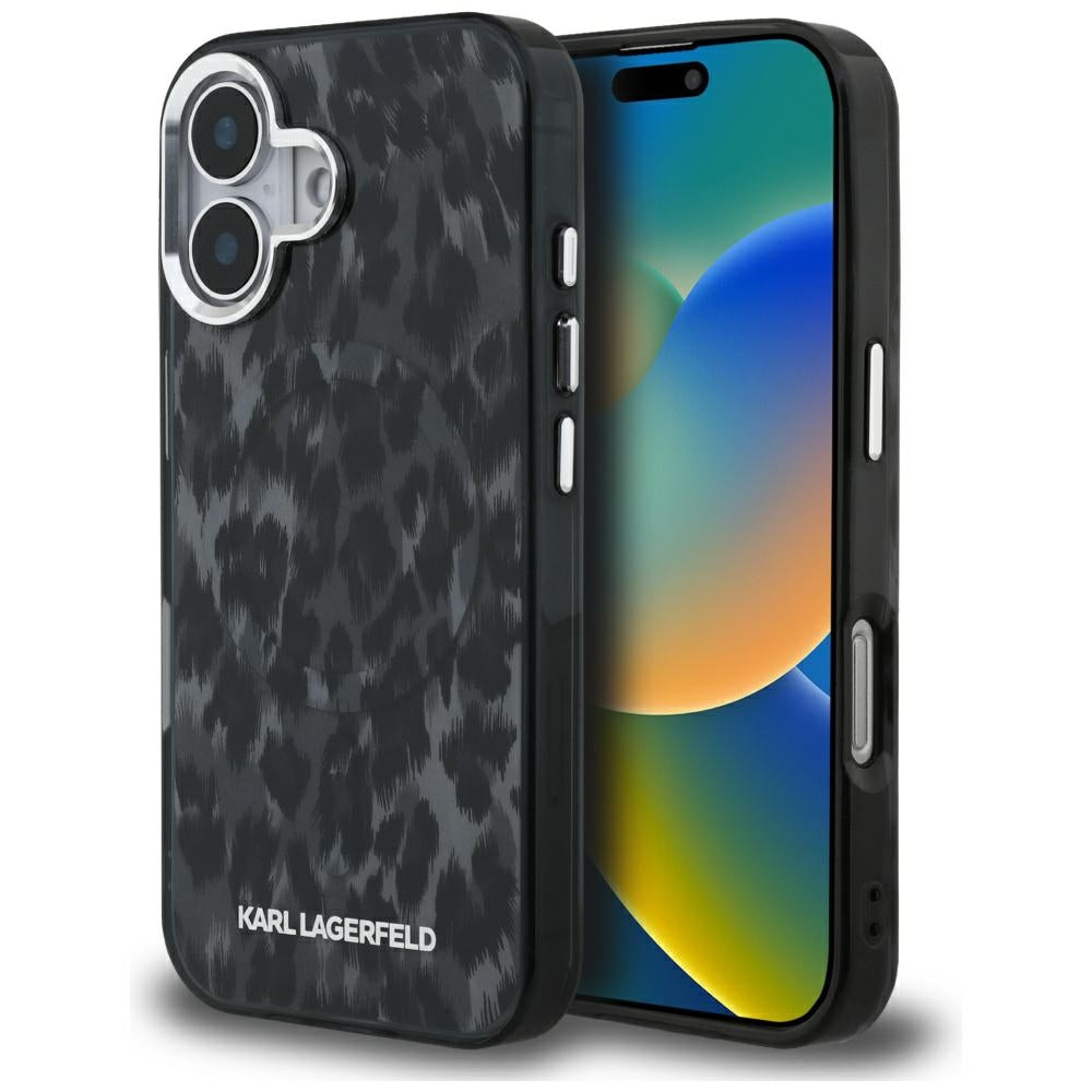 Karl Lagerfeld - IML Leopard Pattern MagSafe (KLHMP16SHDLEOICK) - iPhone 16 - Black