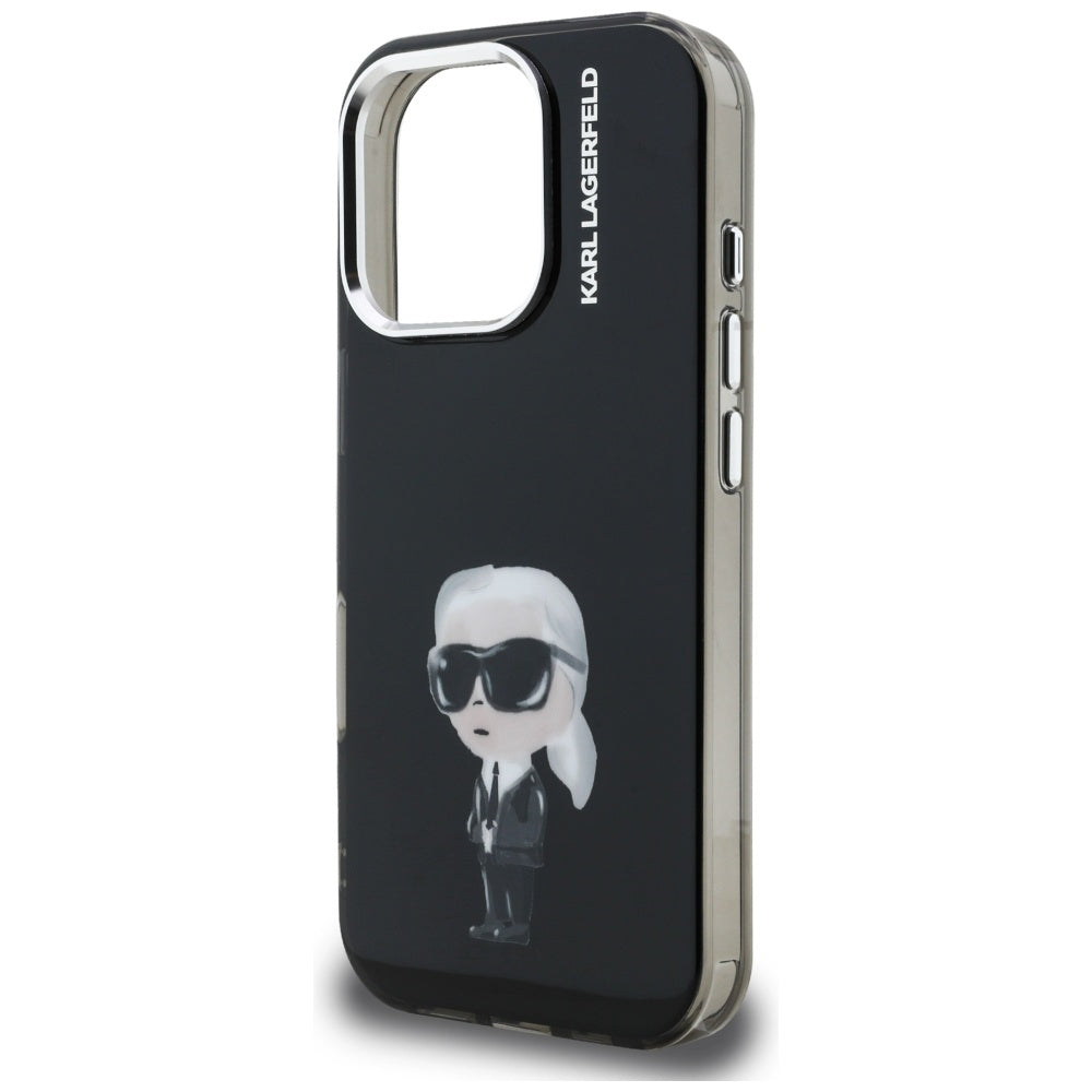 Karl Lagerfeld - IML Aquarelle Karl & Logo MagSafe (KLHCP16LHMKIAQK) - iPhone 16 Pro - Black
