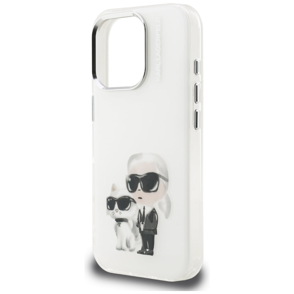 Karl Lagerfeld - IML Aquarelle Karl & Choupette (KLHCP16LHMKCAQH) - iPhone 16 Pro - White