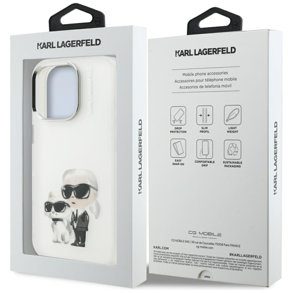 Karl Lagerfeld - IML Aquarelle Karl & Choupette (KLHCP16LHMKCAQH) - iPhone 16 Pro - White