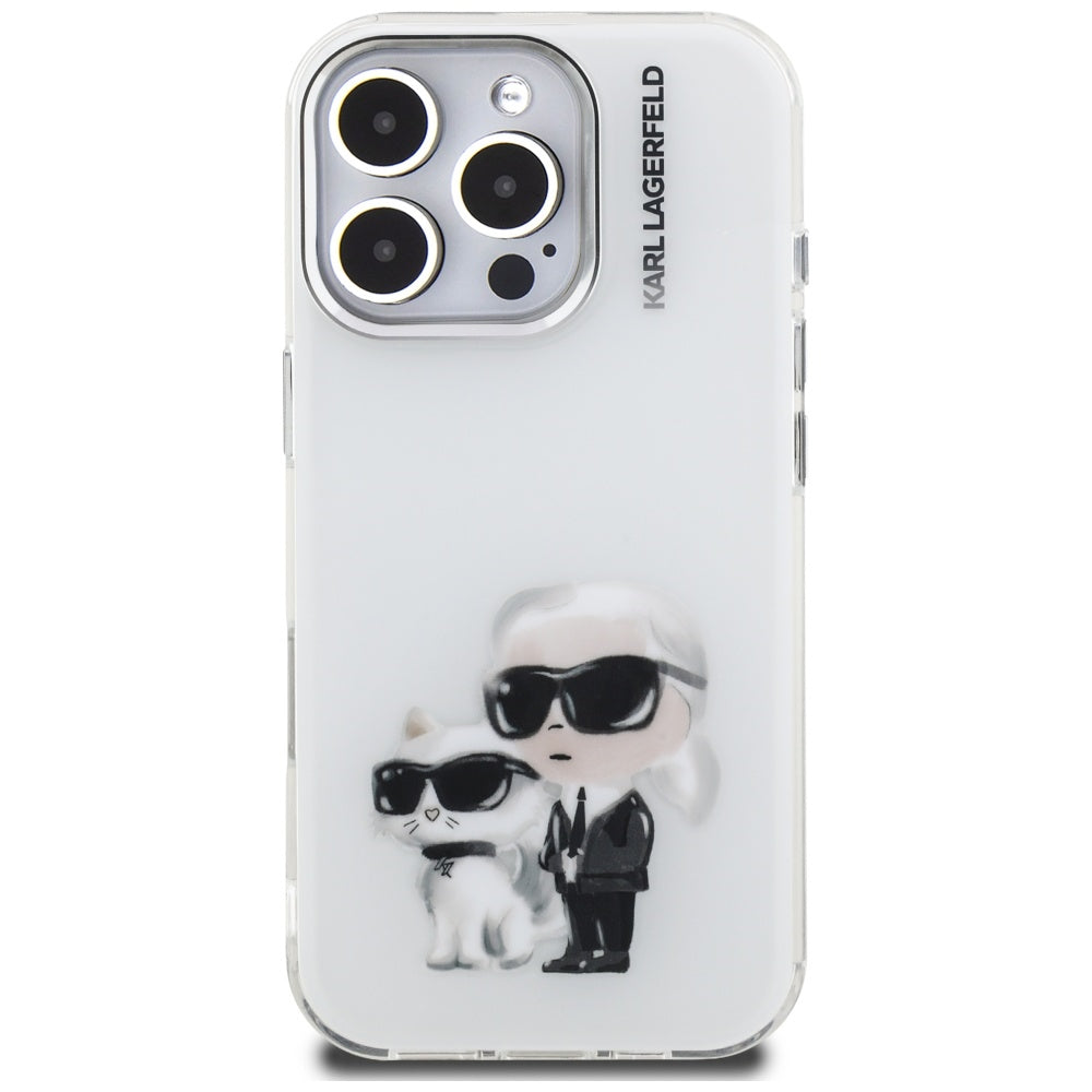 Karl Lagerfeld - IML Aquarelle Karl & Choupette (KLHCP16LHMKCAQH) - iPhone 16 Pro - White