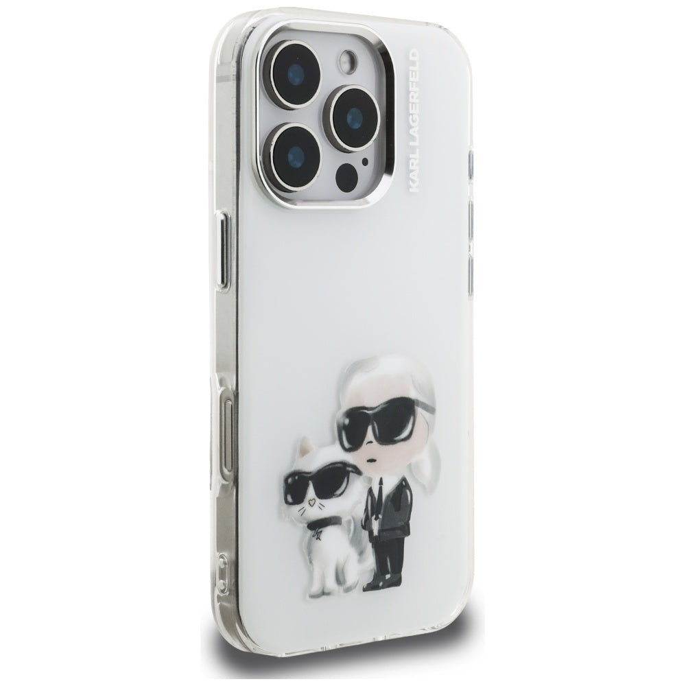 Karl Lagerfeld - IML Aquarelle Karl & Choupette (KLHCP16LHMKCAQH) - iPhone 16 Pro - White