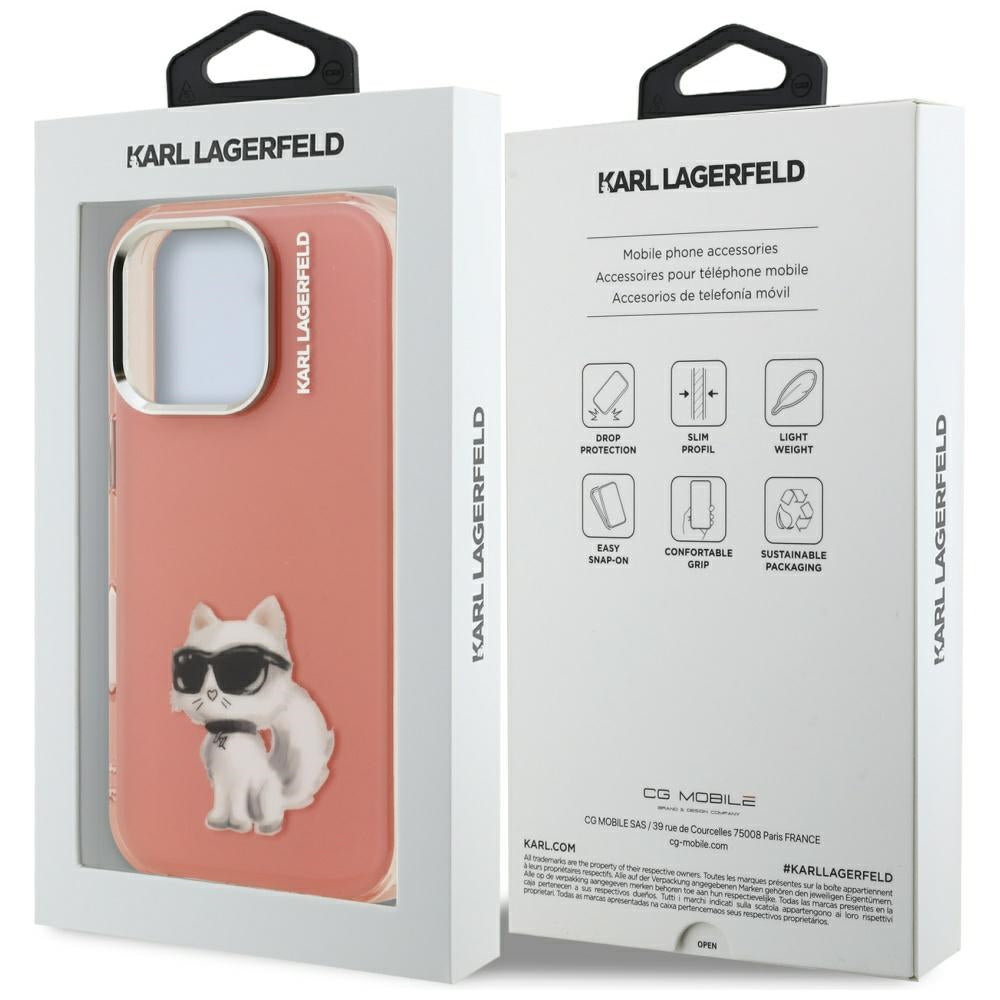 Karl Lagerfeld - IML Aquarelle Choupette Logo (KLHCP16LHMCHAQP) - iPhone 16 Pro - Pink