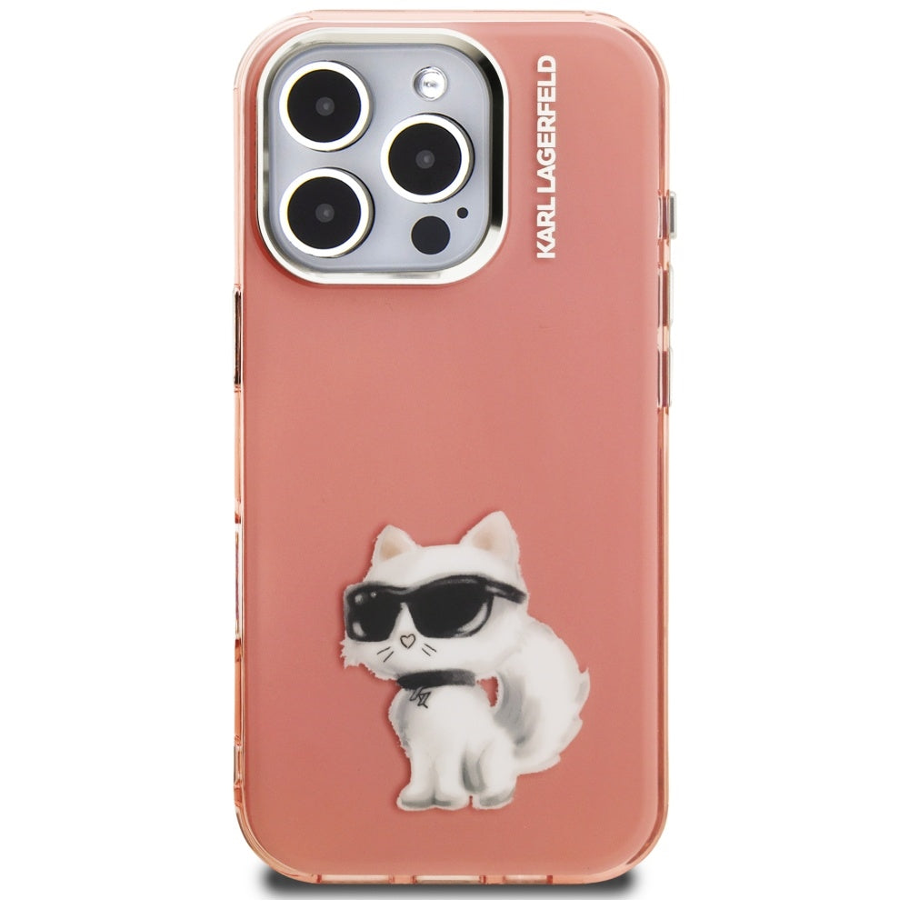 Karl Lagerfeld - IML Aquarelle Choupette Logo (KLHCP16LHMCHAQP) - iPhone 16 Pro - Pink