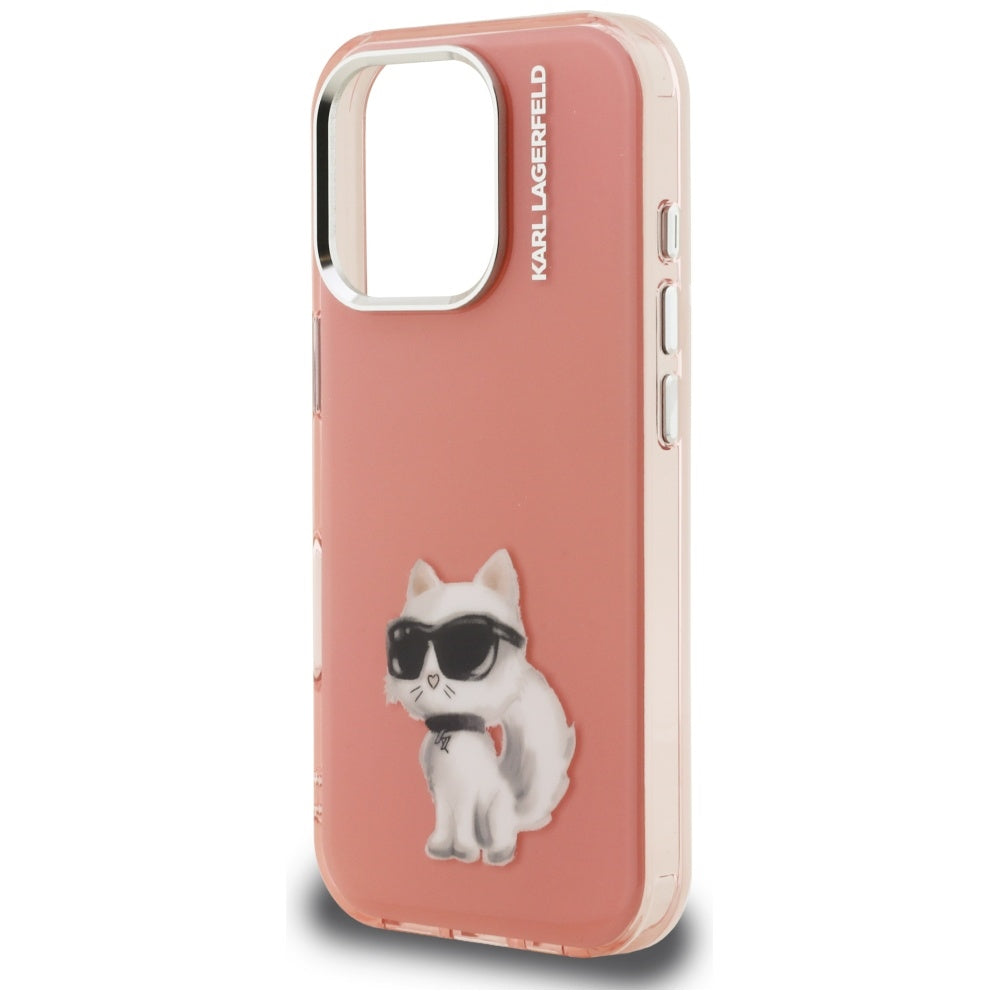 Karl Lagerfeld - IML Aquarelle Choupette Logo (KLHCP16LHMCHAQP) - iPhone 16 Pro - Pink