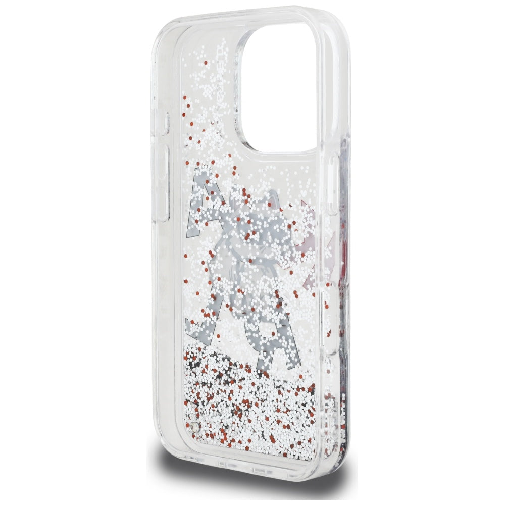 Karl Lagerfeld - Liquid Glitter Choupette Logo MagSafe (KLHCP16XLCHSCTDT) - iPhone 16 Pro Max - Clear