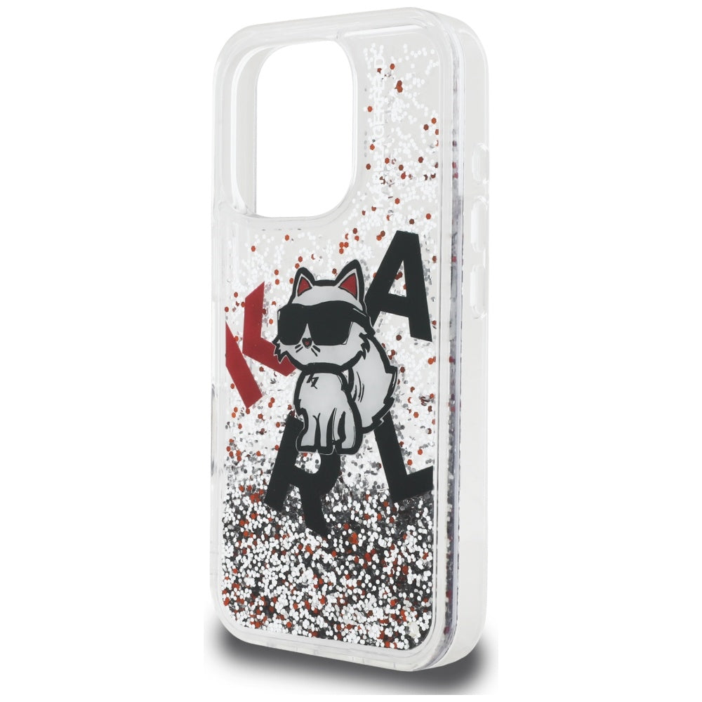Karl Lagerfeld Husa de protectie Karl Lagerfeld Liquid Glitter Choupette Logo MagSafe (KLHCP16LLCHSCTDT) compatibil cu i