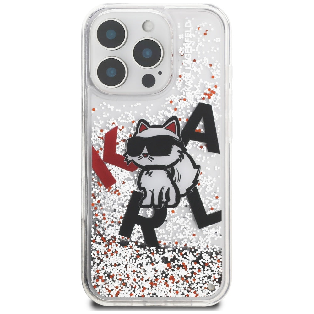 Karl Lagerfeld Husa de protectie Karl Lagerfeld Liquid Glitter Choupette Logo MagSafe (KLHCP16LLCHSCTDT) compatibil cu i