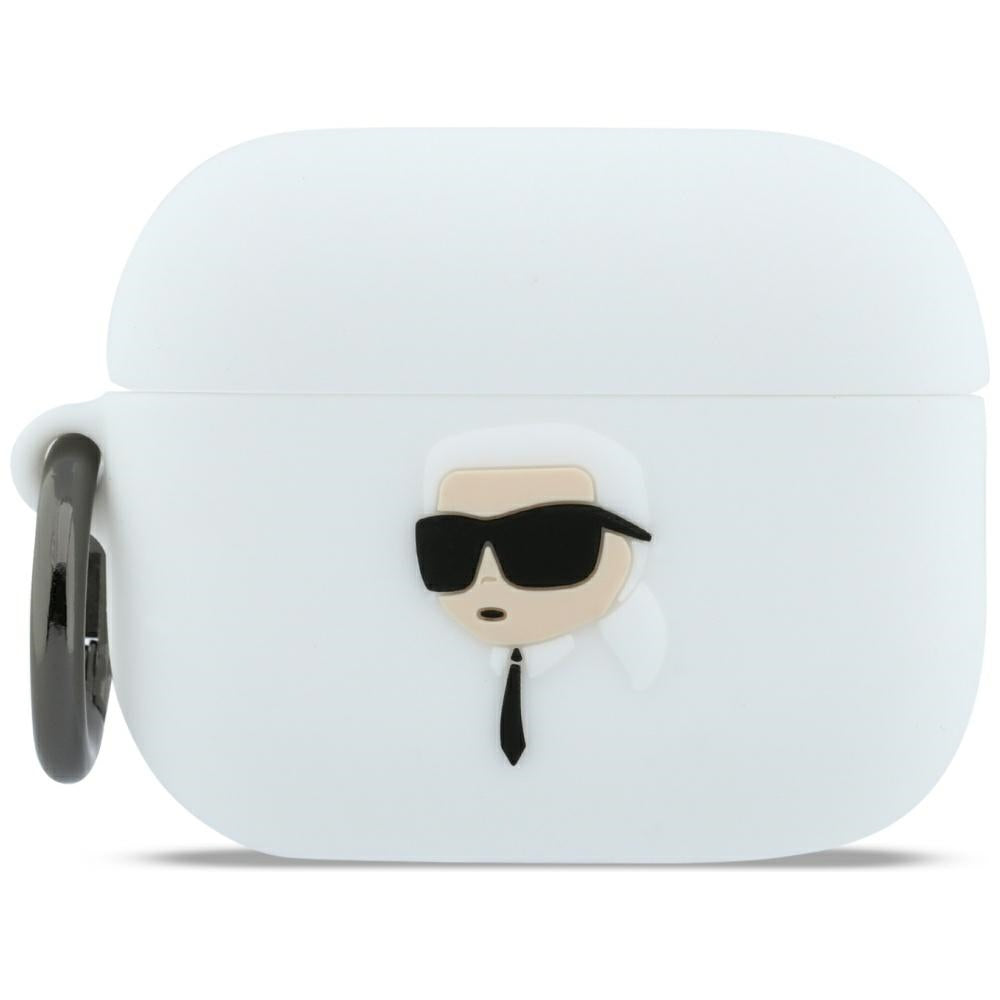 Karl Lagerfeld - Silicone Karl Head 3D (KLAP3RUNIKH) - Apple AirPods Pro 3 - White