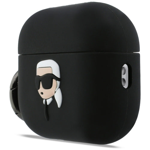Karl Lagerfeld - Silicone Karl Head 3D (KLAP3RUNIKK) - Apple AirPods Pro 3 - Black