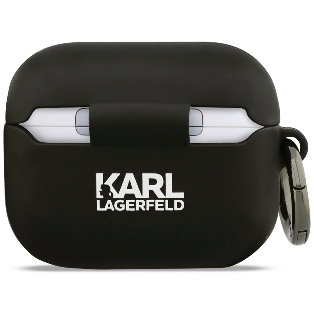 Karl Lagerfeld - Silicone Karl Head 3D (KLAP3RUNIKK) - Apple AirPods Pro 3 - Black