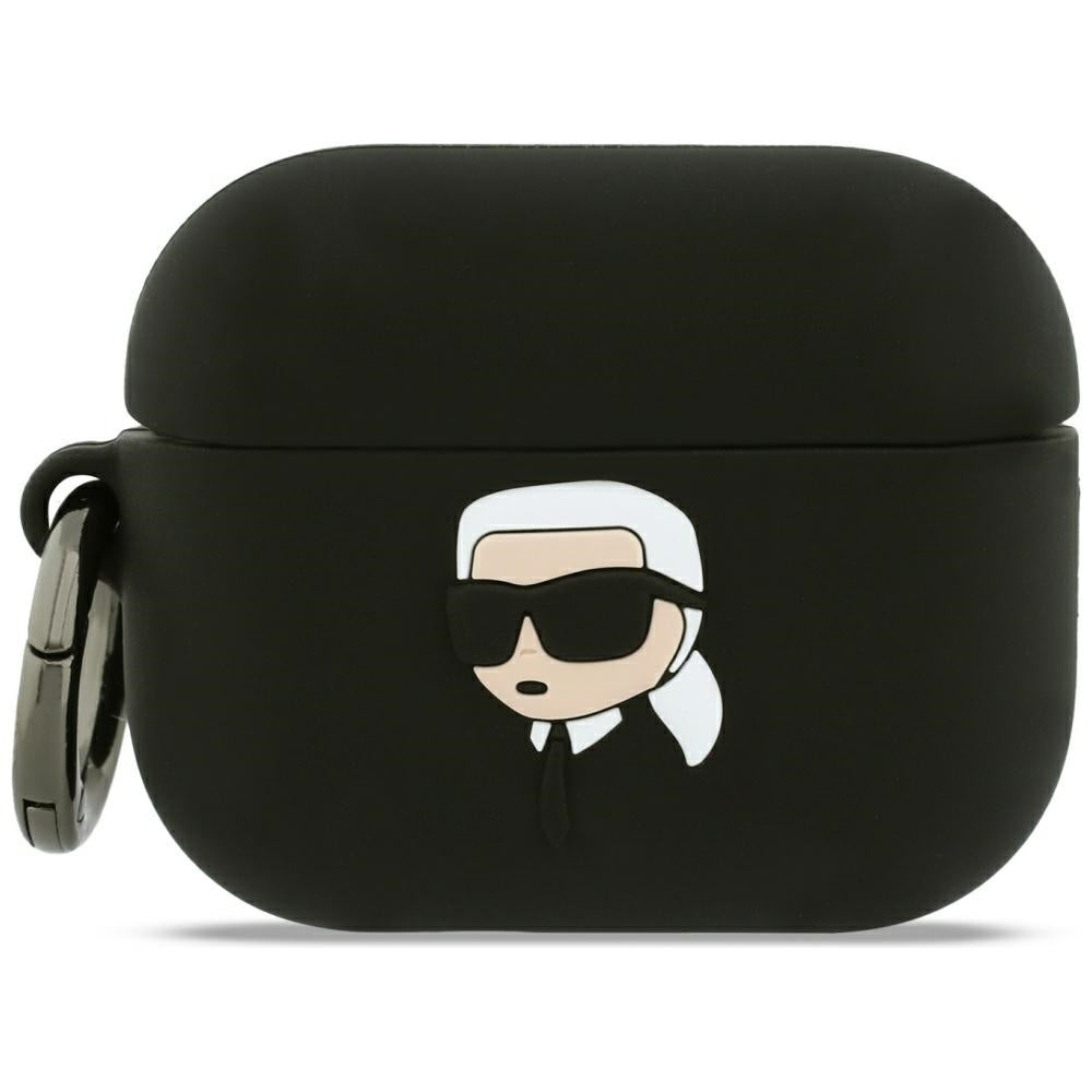 Karl Lagerfeld - Silicone Karl Head 3D (KLAP3RUNIKK) - Apple AirPods Pro 3 - Black