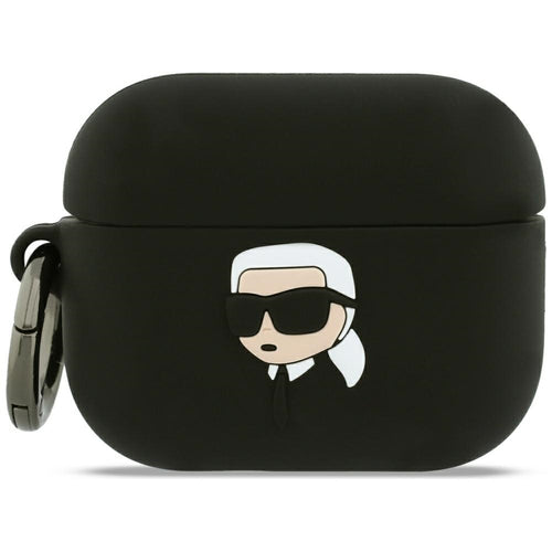 Karl Lagerfeld - Silicone Karl Head 3D (KLAP3RUNIKK) - Apple AirPods Pro 3 - Black