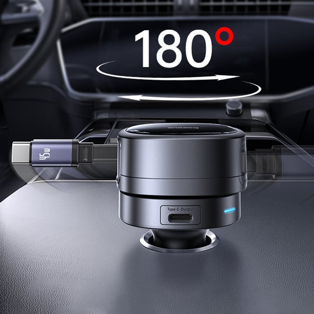 Baseus - Car Charger PrimeTrip VR1 (C00069001121-00) - with Retractable Cable, 2 x Type-C, USB, 60W - Black