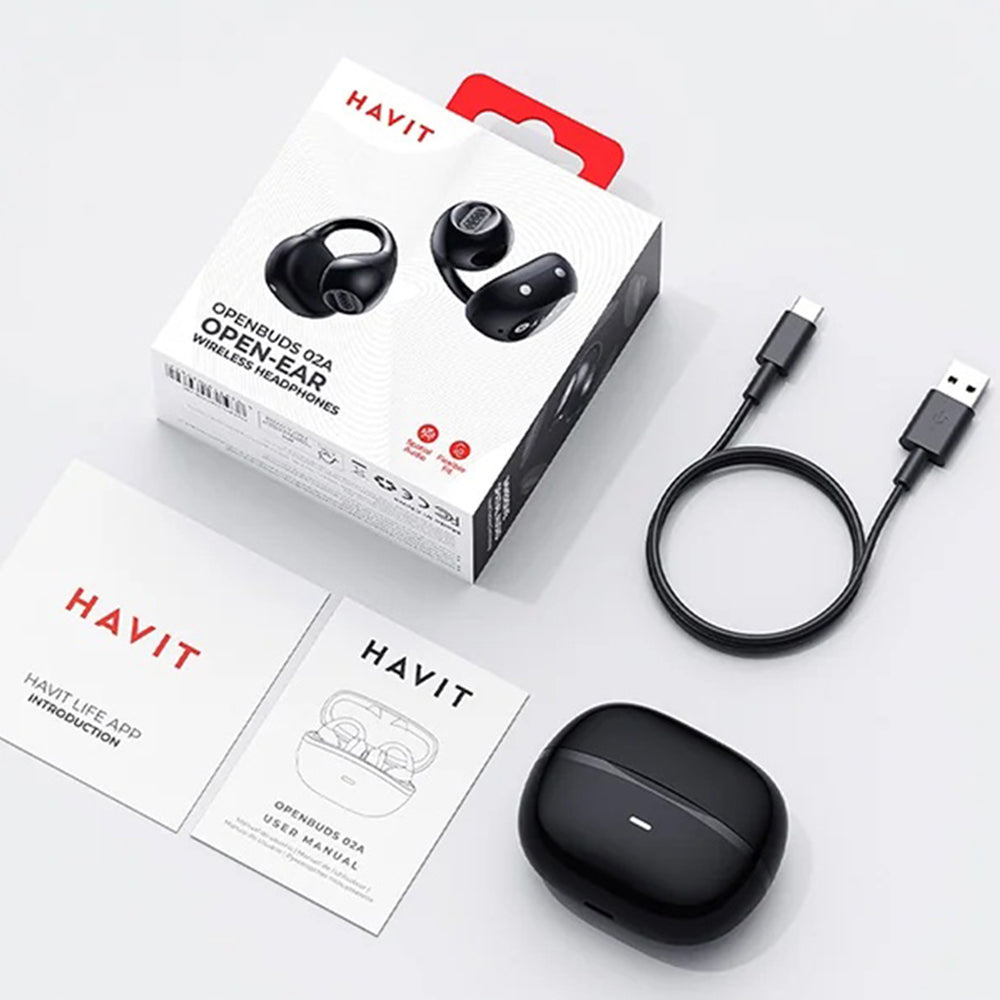Havit - Wireless Earbuds (OWS916) - Type-C, Bluetooth 6.0, ENC, 2 Microphones, IPX5, 400mAh, Spatial Audio, Life App - G