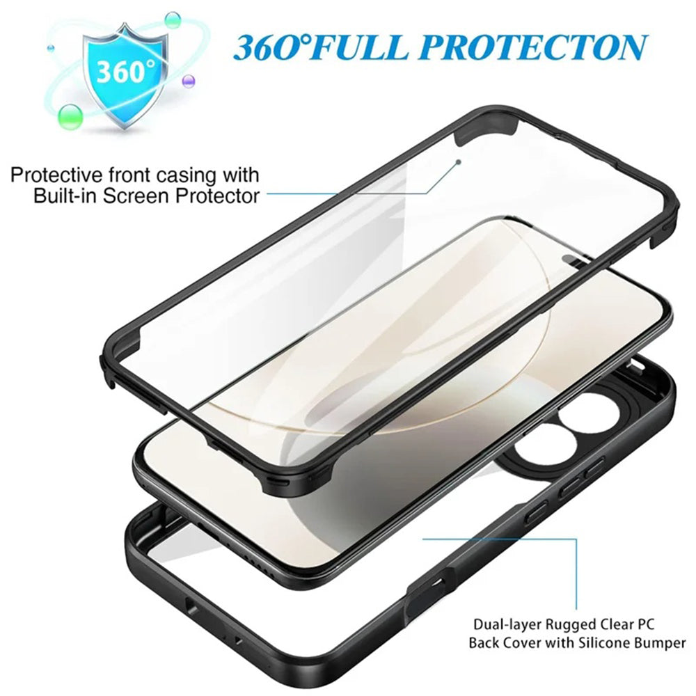 Techsuit - ColorVerse 360 Series + Screen Protector - Honor X5c Plus - Black