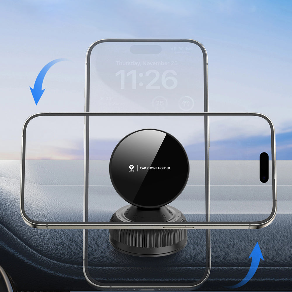 Lito - Car Holder (LT-W12) - for Dashboard, Magnetic, Vacuum Sucker, Steady - Black