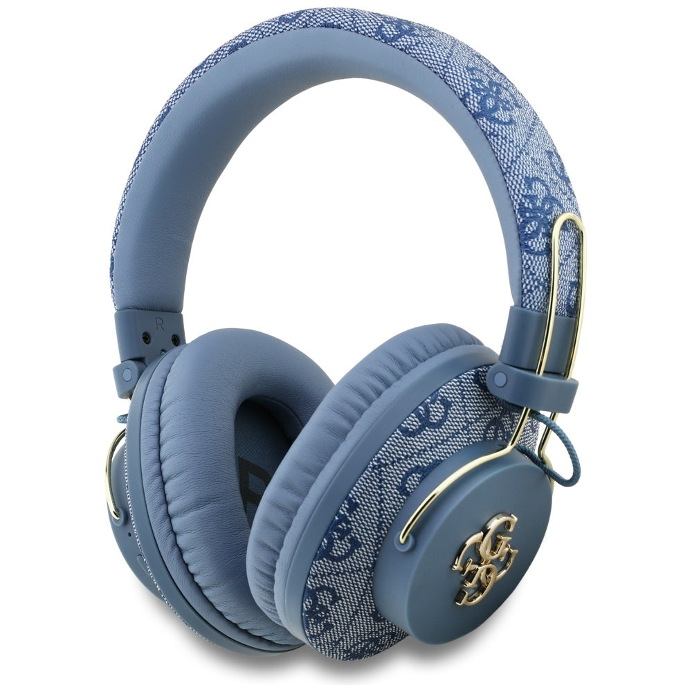 Guess - Wireless Headphones 4G Metal Logo (GUBHS72P4FC4MB) - Bluetooth 5.3, ENC, USB-C, Eco-Leather, On-ear, 300mAh - Bl
