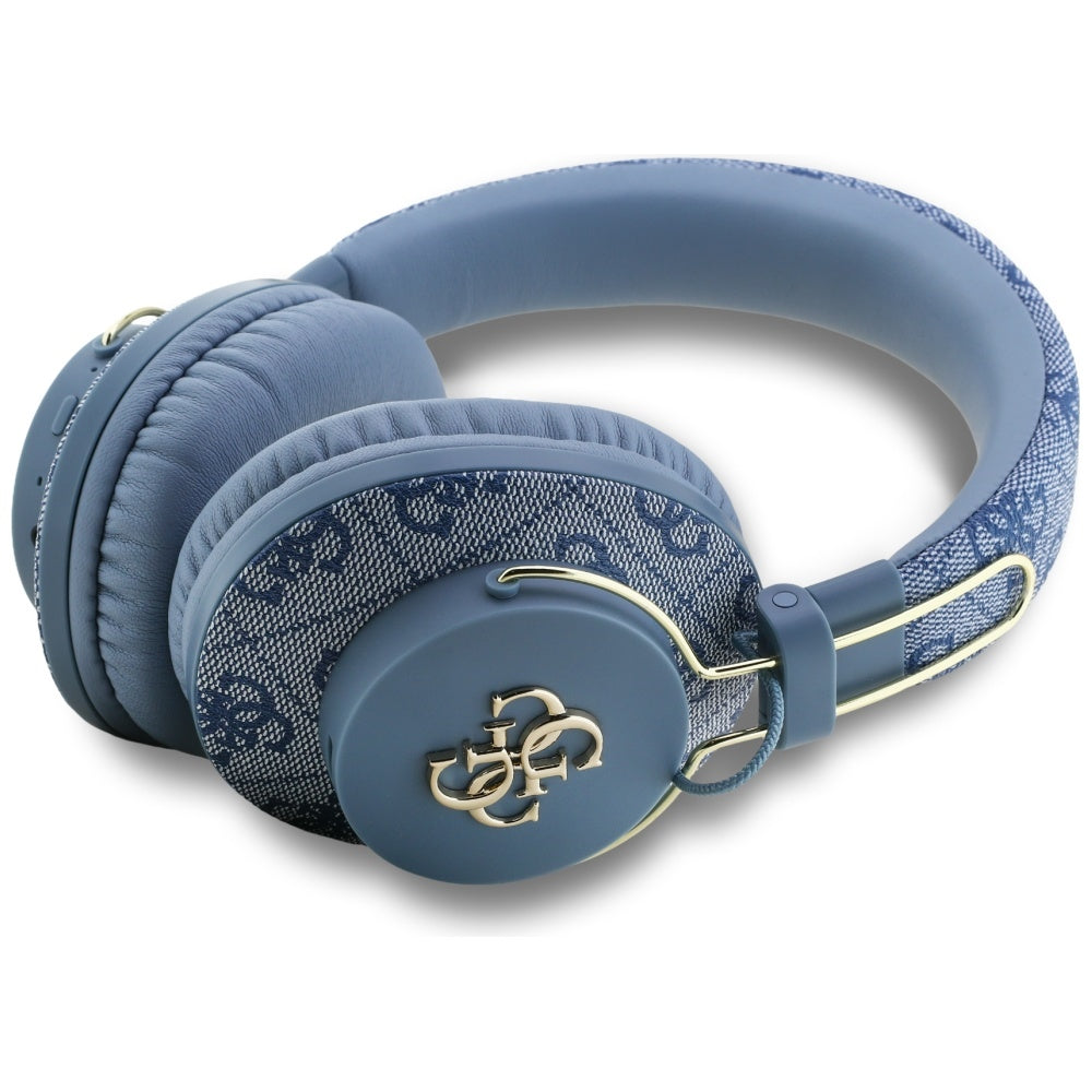 Guess - Wireless Headphones 4G Metal Logo (GUBHS72P4FC4MB) - Bluetooth 5.3, ENC, USB-C, Eco-Leather, On-ear, 300mAh - Bl
