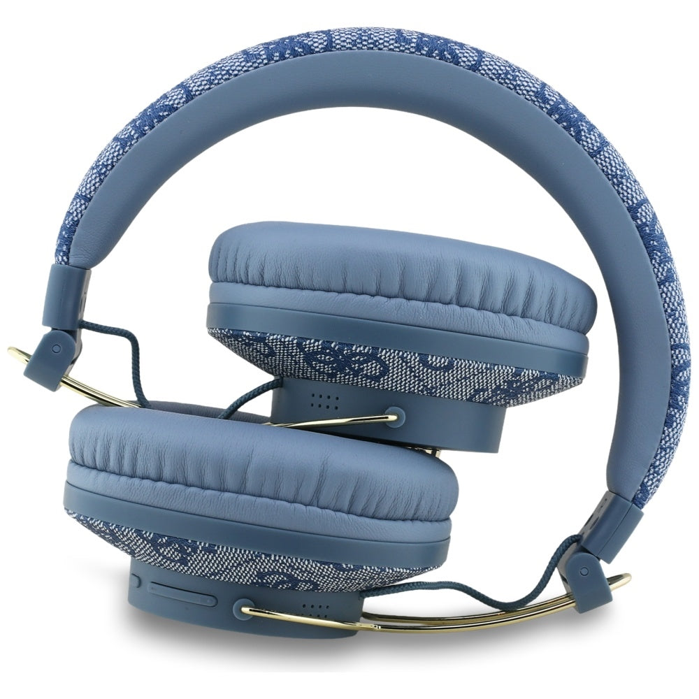 Guess - Wireless Headphones 4G Metal Logo (GUBHS72P4FC4MB) - Bluetooth 5.3, ENC, USB-C, Eco-Leather, On-ear, 300mAh - Bl