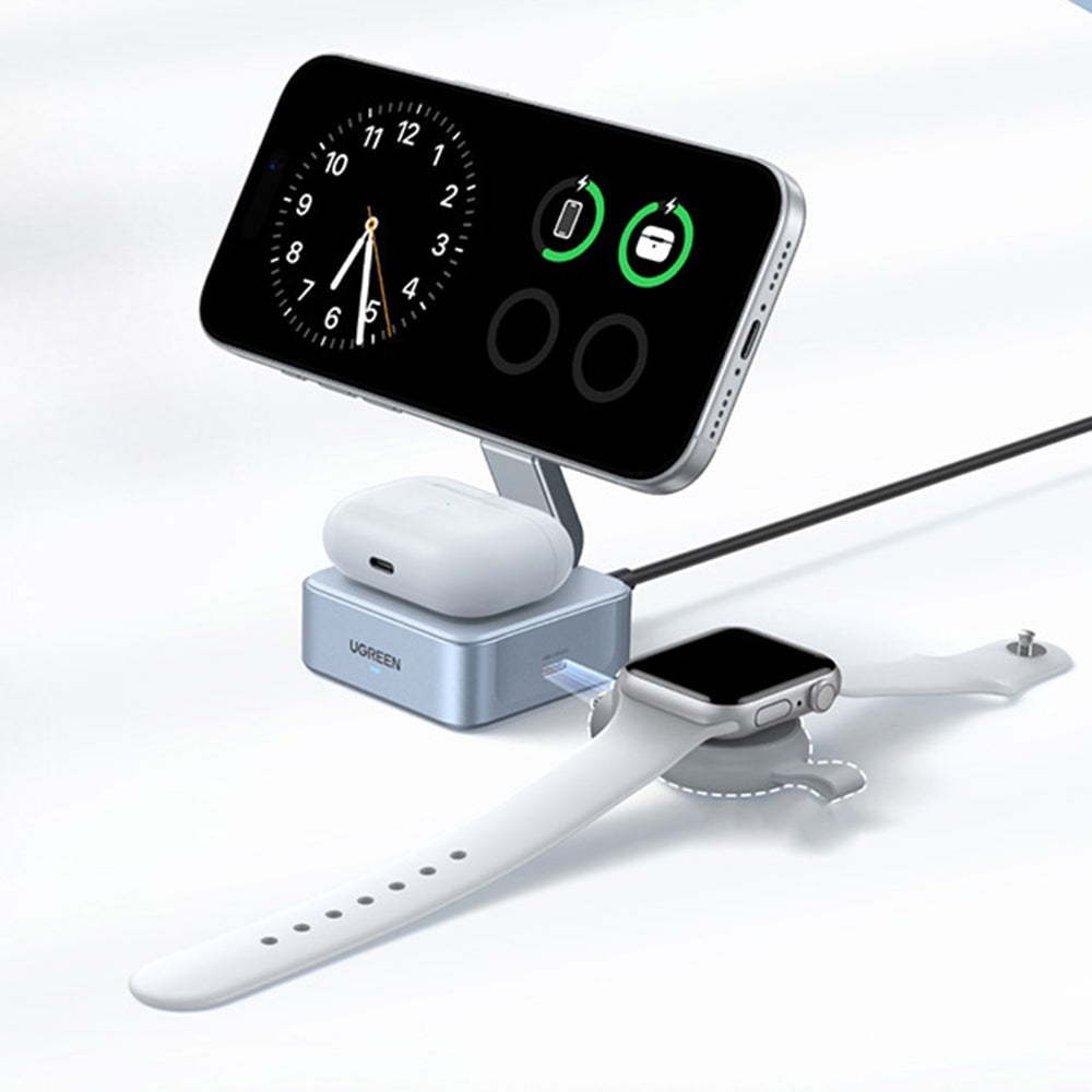 Ugreen - Wireless Charging Station W752 (55960B) - MagSafe, Fast Charging, Qi2, for iPhone, AirPods, Apple Watch, 35W - 
