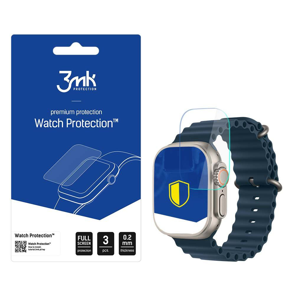 3mk - FlexibleGlass (3 pack) - Apple Watch Ultra / Ultra 2 / Ultra 3 - Clear