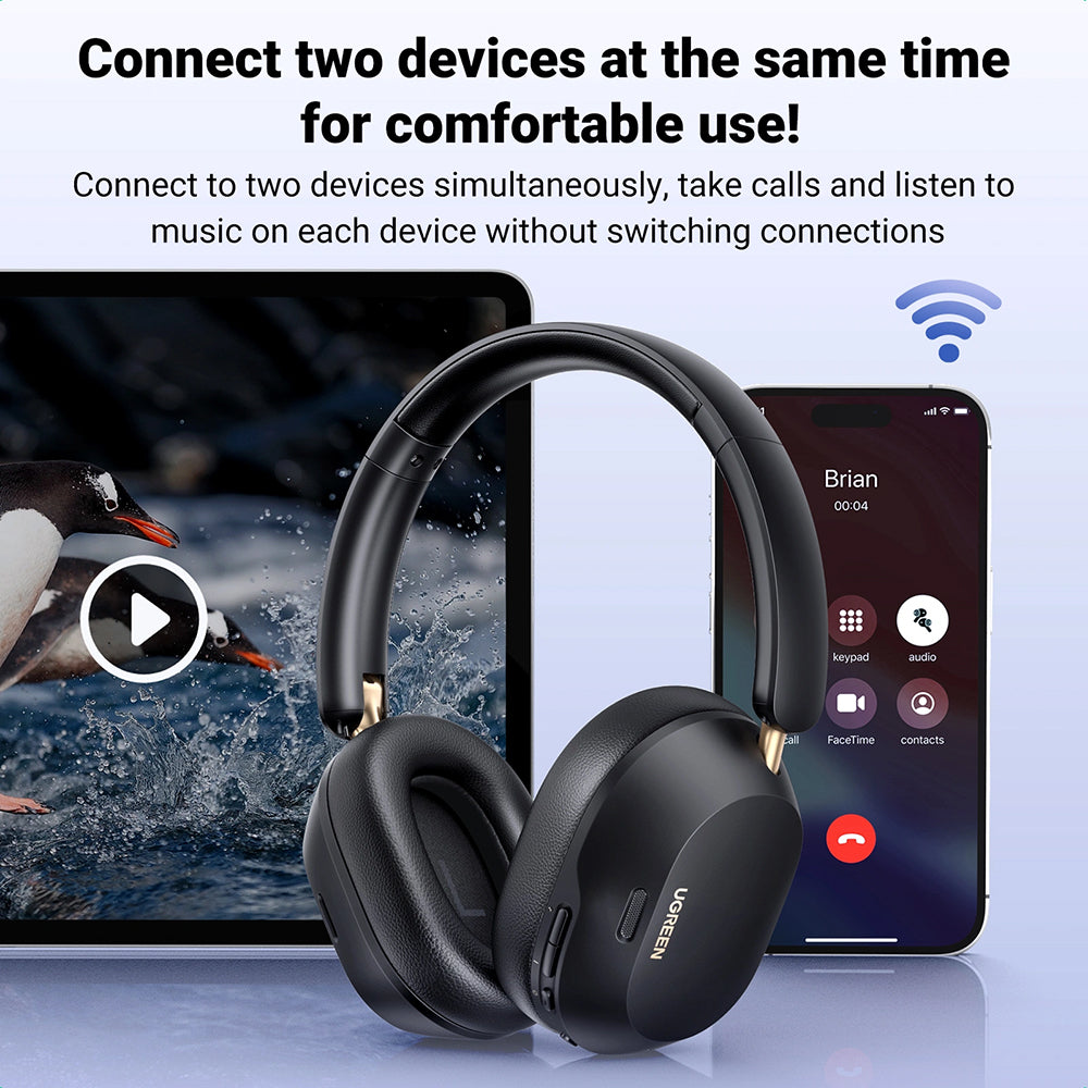 Ugreen - Wireless Headphones HiTune Max5C HP203 (35758) - Bluetooth 5.4, Hybrid Active Noise Cancelling, Hi-Res Audio - 