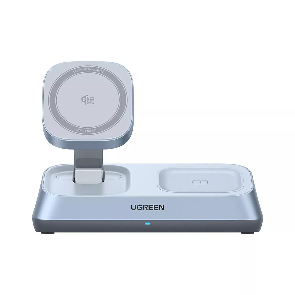 Ugreen - Wireless Charging Station W711 - MagSafe, Fast Charging, Qi2, for iPhone, AirPods, Apple Watch, 25W - Blue