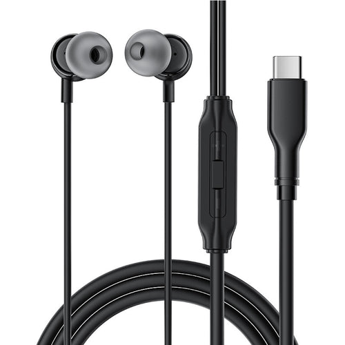 Acefast - Wired Earphones (L8) - Type-C, In-ear Design, with Microphone, Control Remote, Flexible, Silicone, 1.2m - Blac